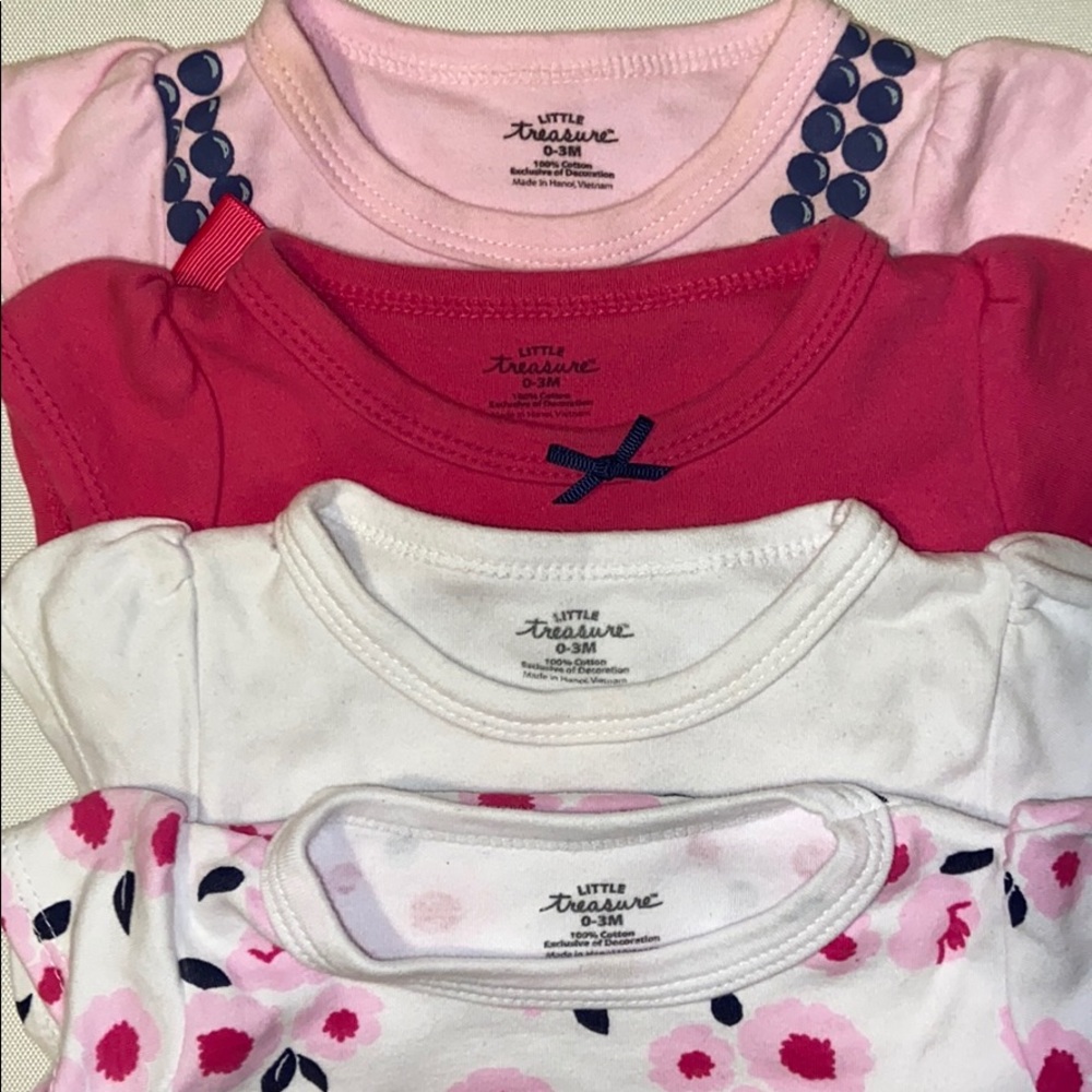 4 Little Treasure 0-3 month onesie EUC
